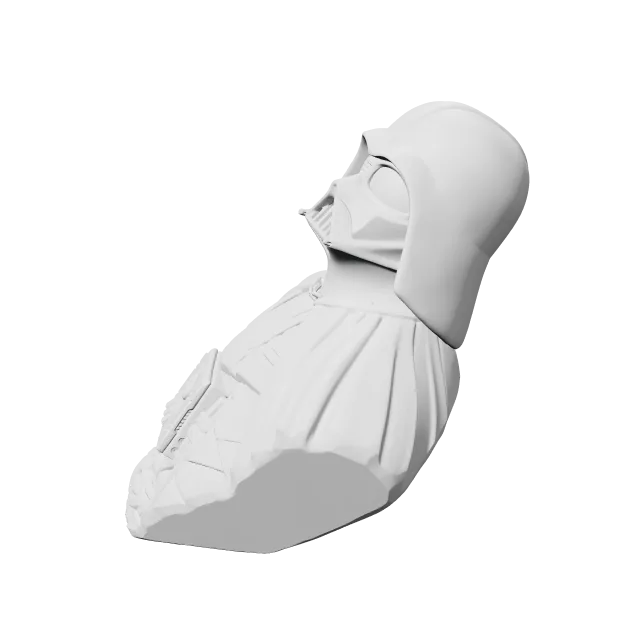 Darth Vader Bust – 360° preview, front view, drawn from the designer's file