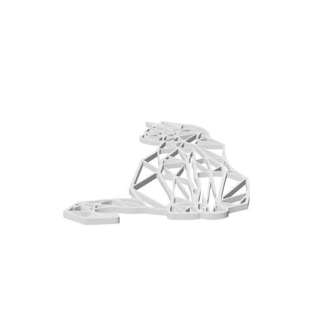 Cat Wall Sculpture 2D – 360° preview, front view, drawn from the designer's file
