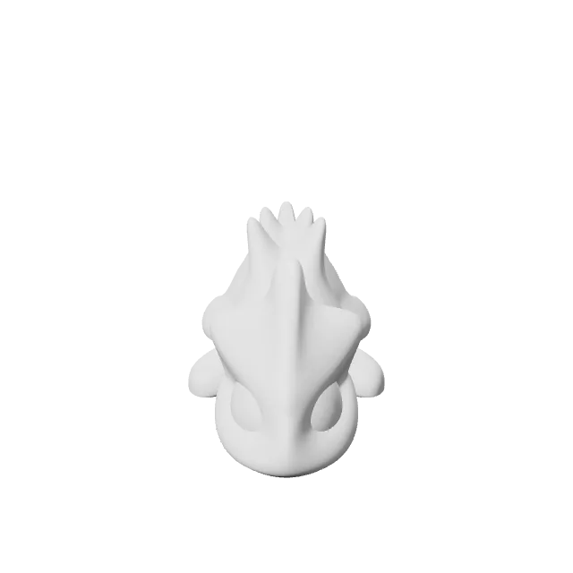 Mini Articulated Dragon (Magnet/Keychain) – 360° preview, front view, drawn from the designer's file