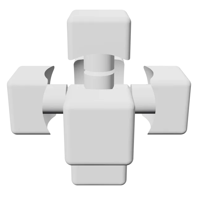 Rubik's Cube (100% 3D Printed) – 360° preview, front view, drawn from the designer's file