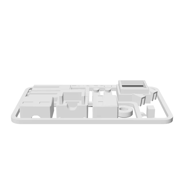 Minecraft-Inspired Enderman Mini Figure Kit Card / Keychain – 360° preview, front view, drawn from the designer's file