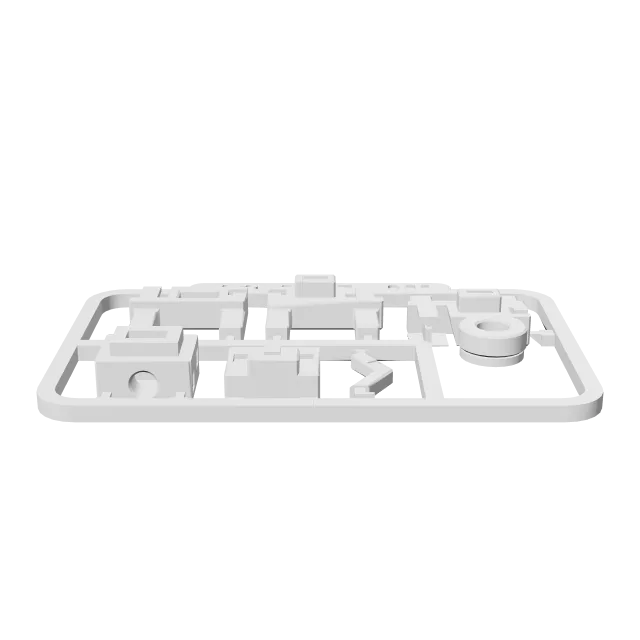 Minecraft Ocelot Mini Figure Kit Card Keychain – 360° preview, front view, drawn from the designer's file