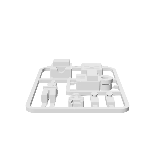 Minecraft-Inspired Skeleton Mini Figure Kit Card / Keychain – 360° preview, front view, drawn from the designer's file