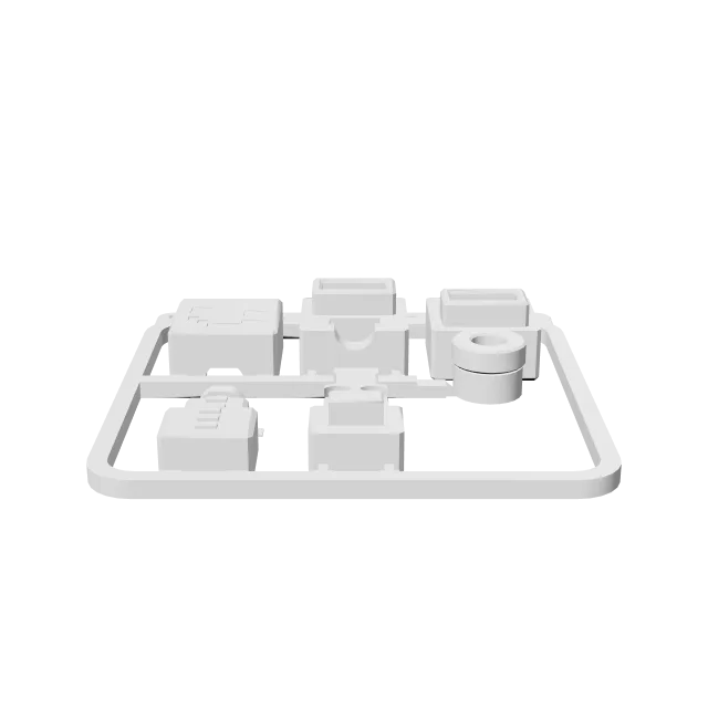 Minecraft-Inspired Snow Golem Mini Figure Kit Card / Keychain – 360° preview, front view, drawn from the designer's file