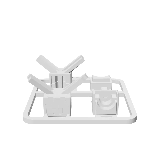 Minecraft-Inspired Spider Mini Figure Kit Card / Keychain – 360° preview, front view, drawn from the designer's file