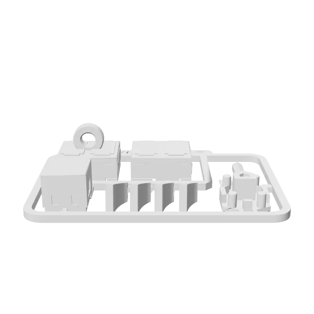 Minecraft-Inspired Turtle Mini Figure Kit Card / Keychain – 360° preview, front view, drawn from the designer's file