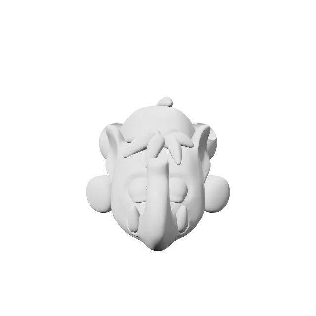 Flexi Mammoth – 360° preview, front view, drawn from the designer's file