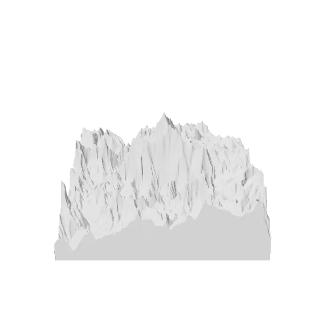 3D Map - Everest, Himalayas – 360° preview, front view, drawn from the designer's file