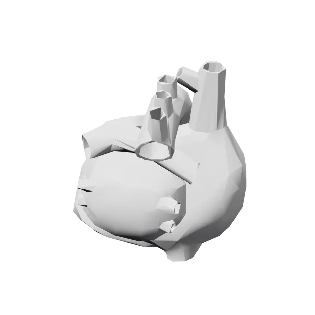Anatomical Heart - Low Poly (Decoration) – 360° preview, front view, drawn from the designer's file