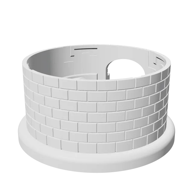Collapsible Dice Tower – 360° preview, front view, drawn from the designer's file