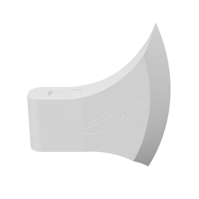 DnD Dice Axe – 360° preview, front view, drawn from the designer's file