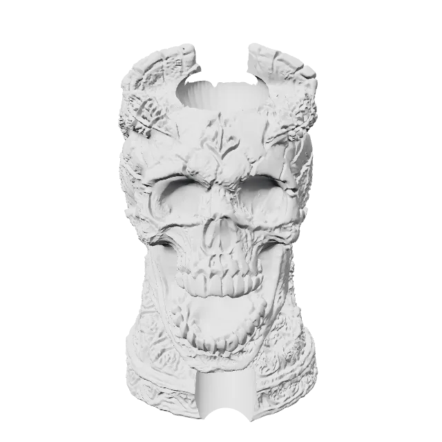 Wicked Skull Dice Tower. – 360° preview, front view, drawn from the designer's file