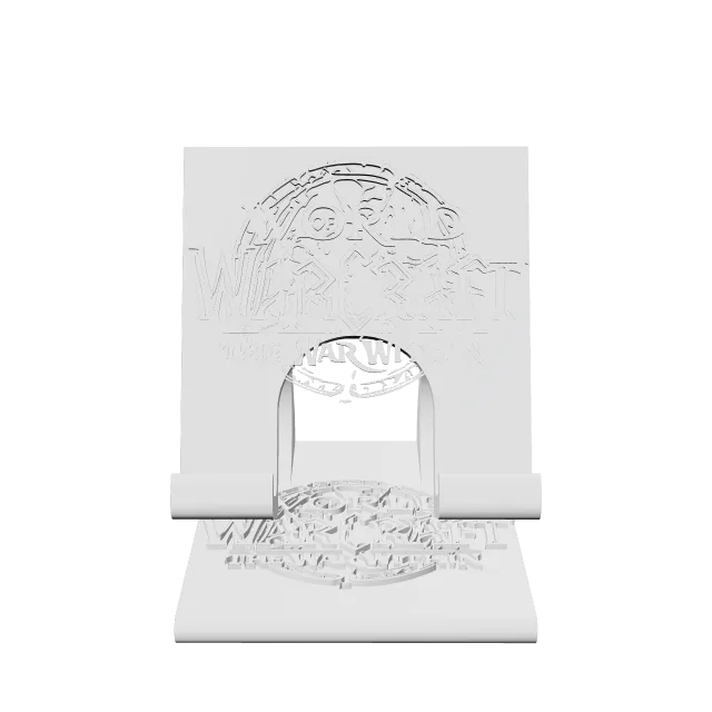 World of Warcraft Phone Stand – 360° preview, front view, drawn from the designer's file