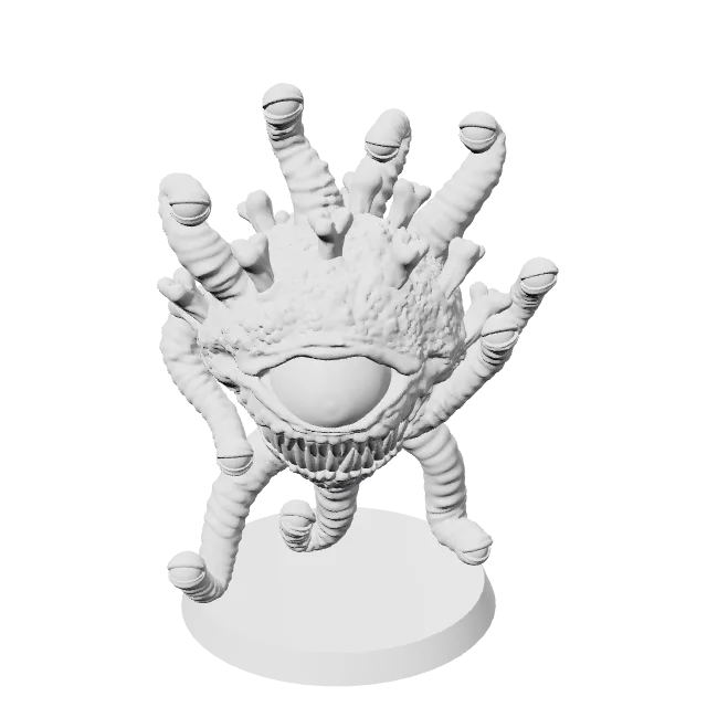 Coronavirus Beholder Miniature – 360° preview, front view, drawn from the designer's file