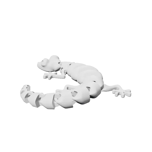 Articulated Lizard V2 – 360° preview, front view, drawn from the designer's file