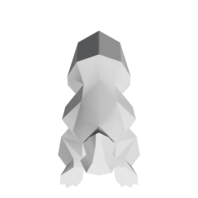 Low-Poly Charmander – 360° preview, front view, drawn from the designer's file