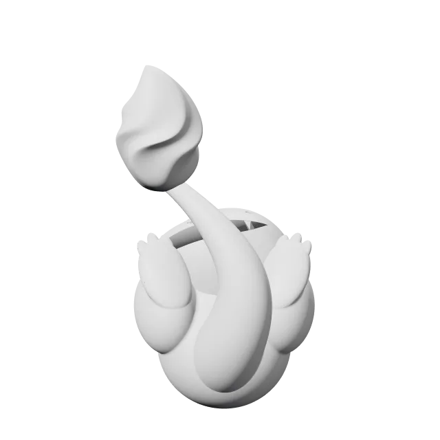 Cute Pokemon Pot Plants - Pikachu, Bulbasaur, Charmander, Squirtle – 360° preview, front view, drawn from the designer's file
