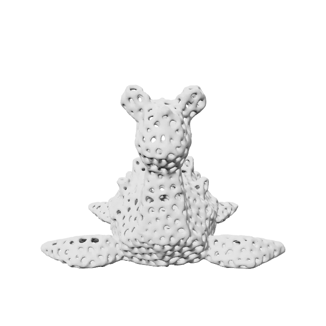 Voronoi Pokémon Figure Set – 360° preview, front view, drawn from the designer's file