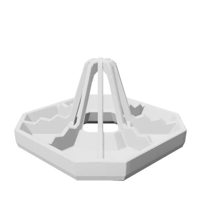 Stackable Bottle Drying Rack – 360° preview, front view, drawn from the designer's file