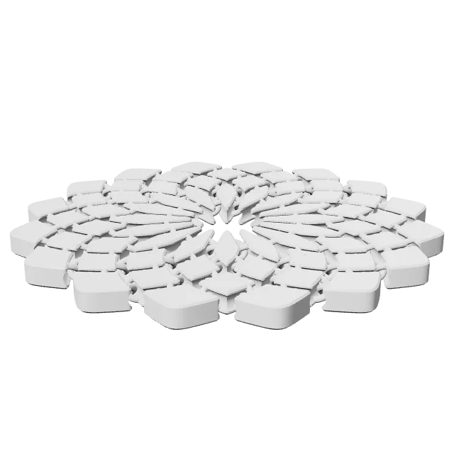 Sunflower Fabric Coaster – 360° preview, front view, drawn from the designer's file