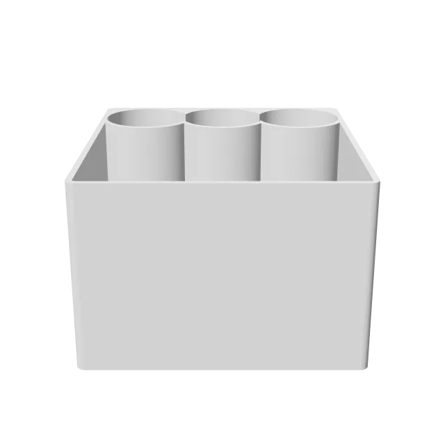 Incastro Desk Organizer Set – 360° preview, front view, drawn from the designer's file