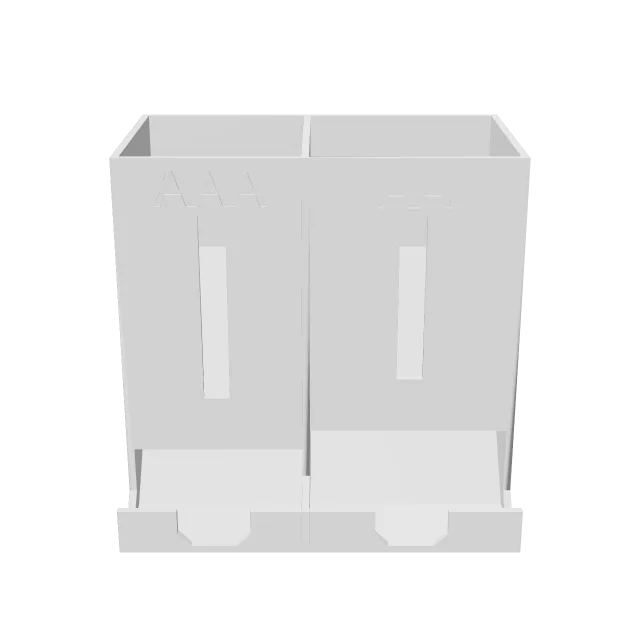 Battery Holder – 360° preview, front view, drawn from the designer's file