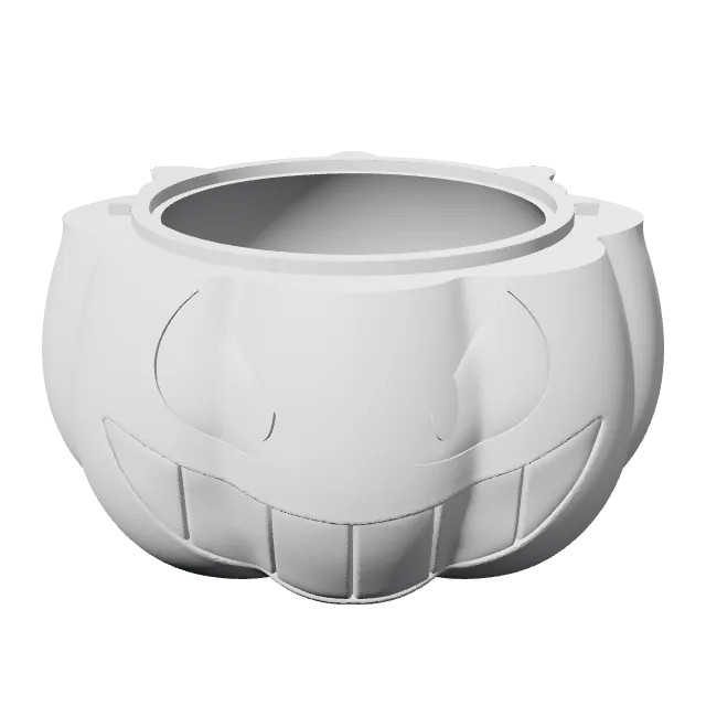 Gengar Pumpkin Box – 360° preview, front view, drawn from the designer's file