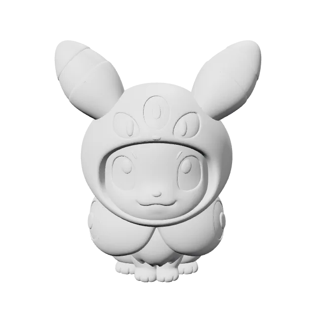 Poncho Eevee - Umbreon – 360° preview, front view, drawn from the designer's file