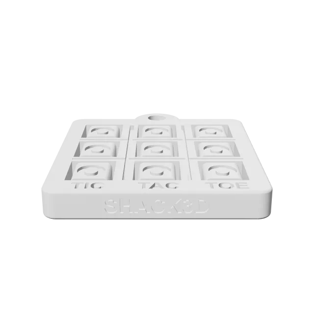 Tic-Tac-Toe Keychain (Print in Place) – 360° preview, front view, drawn from the designer's file