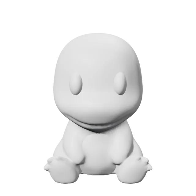 Charmander Pokemon Mini Figure – 360° preview, front view, drawn from the designer's file