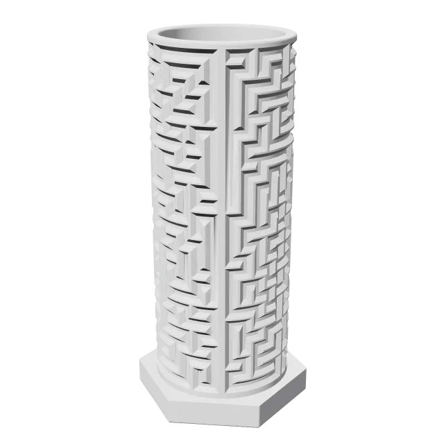 Maze Puzzle Tube Gift Box – 360° preview, front view, drawn from the designer's file