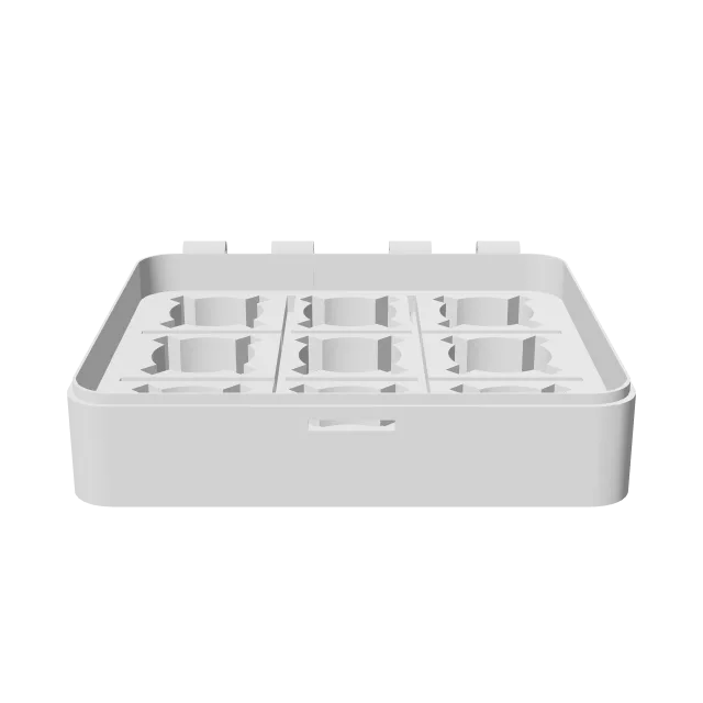Tic Tac Toe in a Box (Noughts and Crosses) – 360° preview, front view, drawn from the designer's file