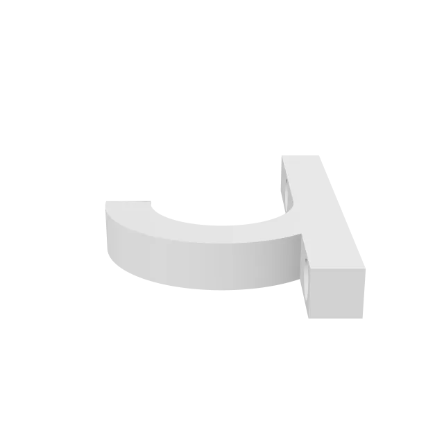 Fishing Rod Wall Holder – 360° preview, front view, drawn from the designer's file