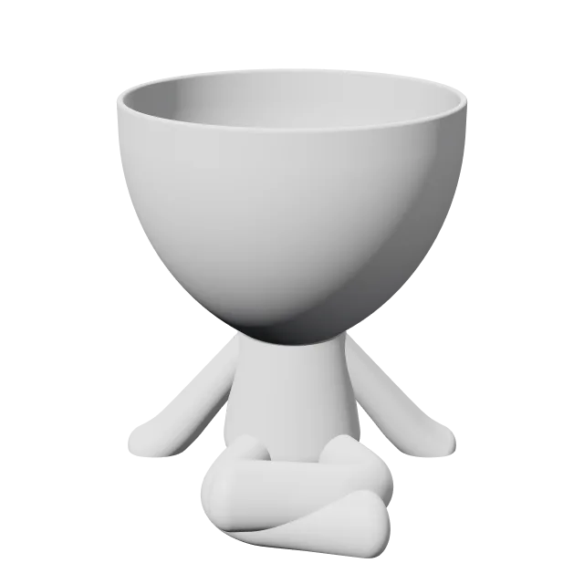 Robert Self-Watering Planter – 360° preview, front view, drawn from the designer's file