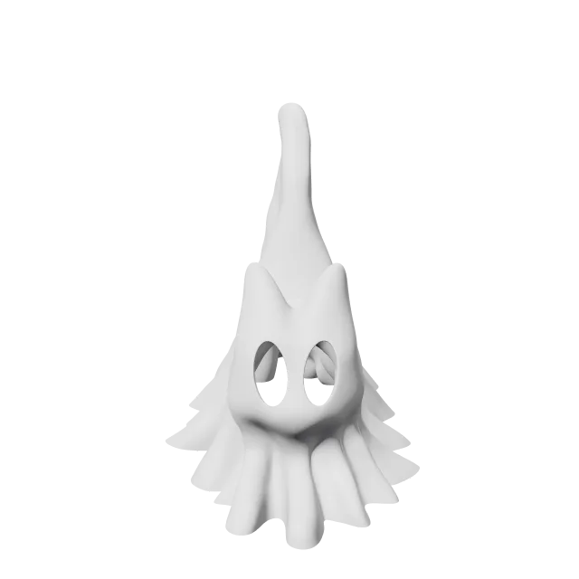 A Trio of Halloween Ghost Cats – 360° preview, front view, drawn from the designer's file