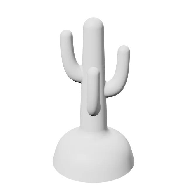 Cactus Ring Stand – 360° preview, front view, drawn from the designer's file