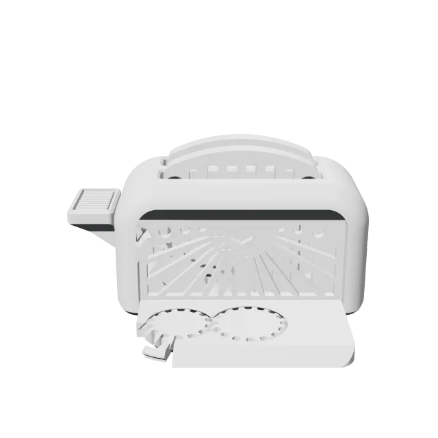 The Torture Toaster – 360° preview, front view, drawn from the designer's file