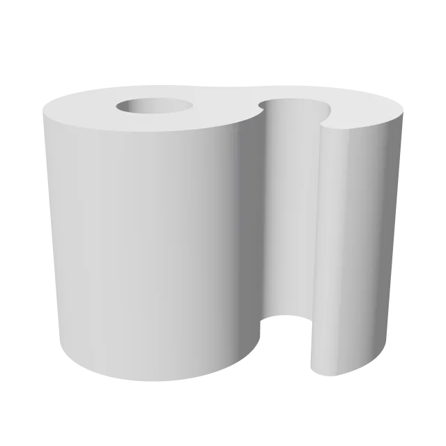 1.75 mm Filament Spool Clip – 360° preview, front view, drawn from the designer's file