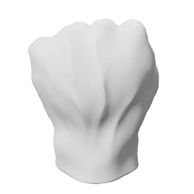 Mini Hulk Hands – 360° preview, front view, drawn from the designer's file