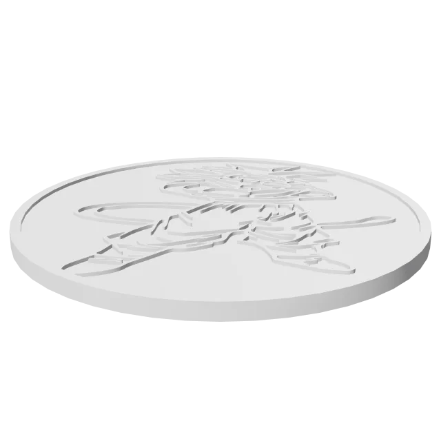 Dragon Ball Z Goku Super Saiyan 4 Coaster – 360° preview, front view, drawn from the designer's file