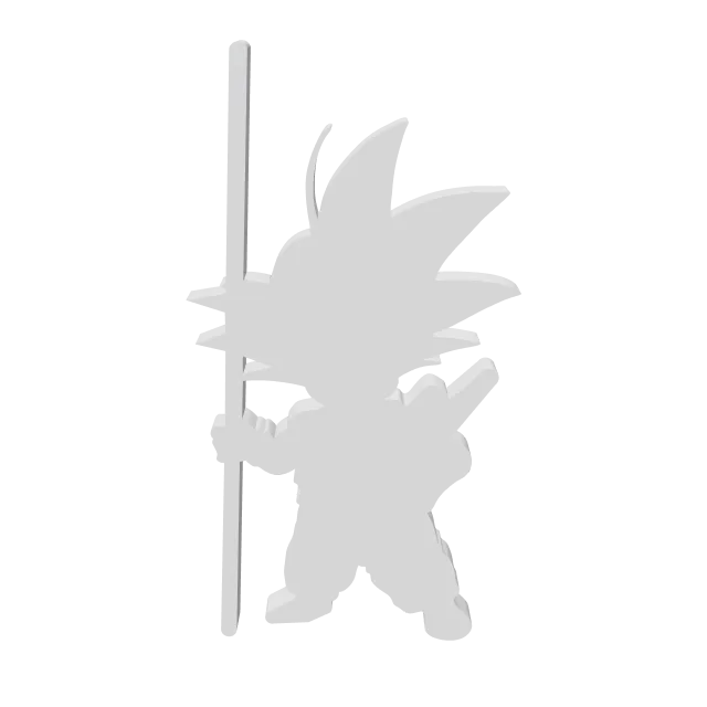 Goku Kid Wall Decor – 360° preview, front view, drawn from the designer's file