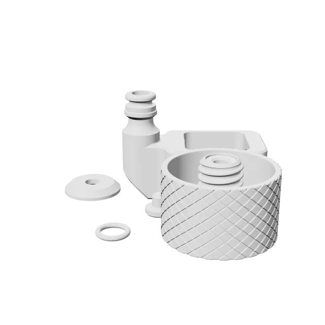 Universal Tap to Hose Adapter – 360° preview, front view, drawn from the designer's file
