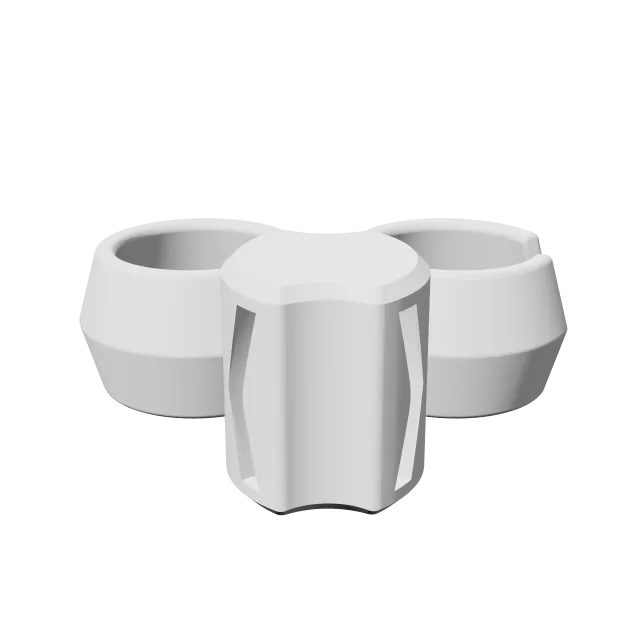 Cable Clip – 360° preview, front view, drawn from the designer's file