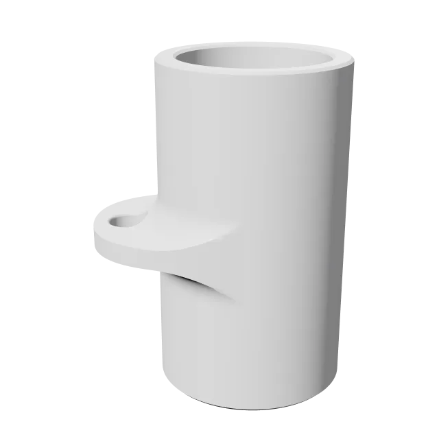 One-Way Pipe Connector for Hanging a Grow Tent Light – 360° preview, front view, drawn from the designer's file