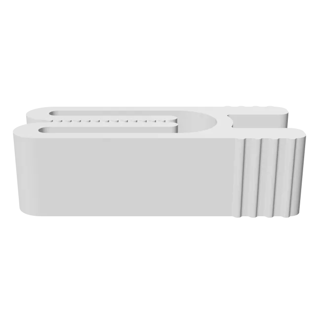 Mini Bag Clip – 360° preview, front view, drawn from the designer's file