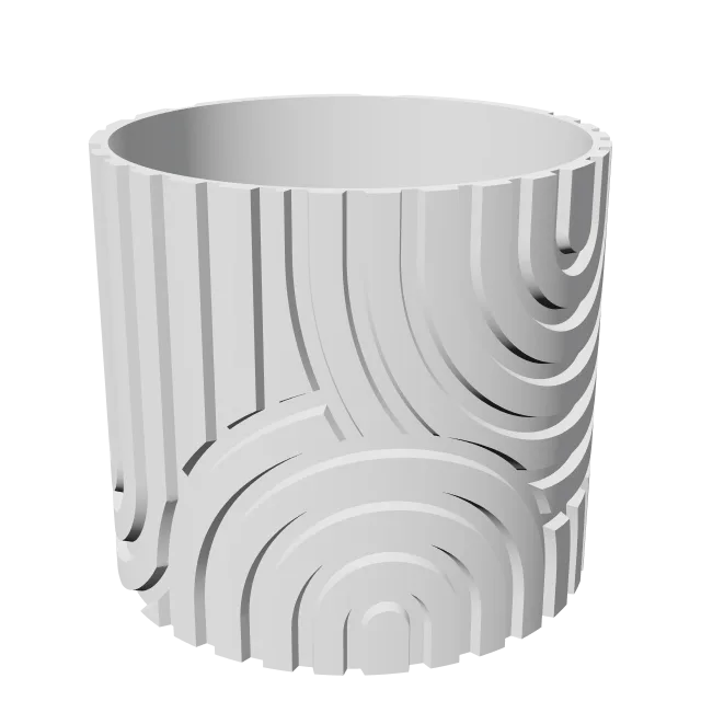 Sand Dune Plant Pot – 360° preview, front view, drawn from the designer's file