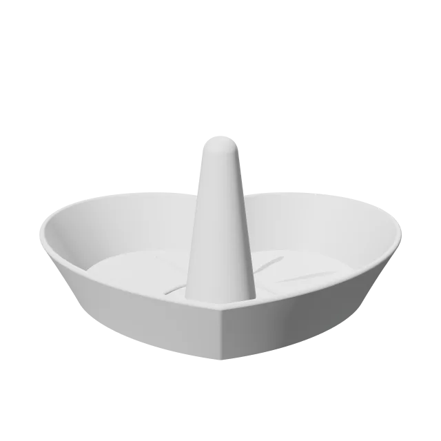 Heart Jewelry Dish with Ring Cone – 360° preview, front view, drawn from the designer's file