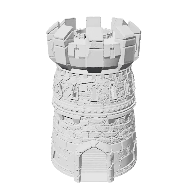 World of Warcraft Alliance Guard Dice Tower – 360° preview, front view, drawn from the designer's file