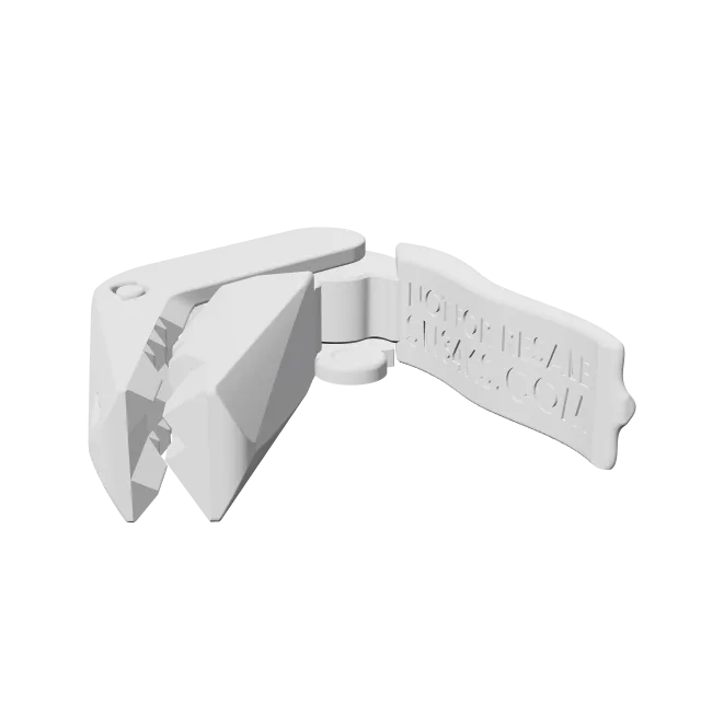 Dino Chip Clip (Print-in-Place) – 360° preview, front view, drawn from the designer's file