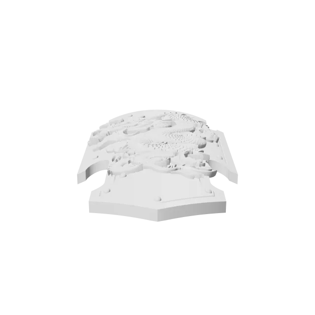 Salamanders Shenron Dragon Power Shield – 360° preview, front view, drawn from the designer's file